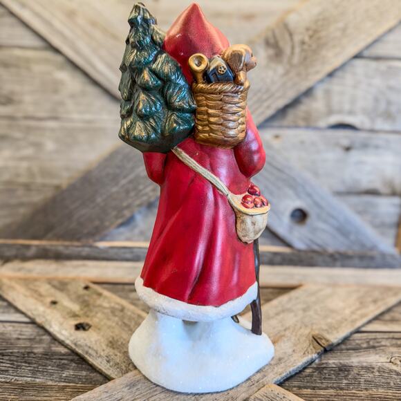 1989 Vintage Provincial Mold, Old World Santa Claus Ceramic Tabletop Decor, 11”H - Picture 7 of 12